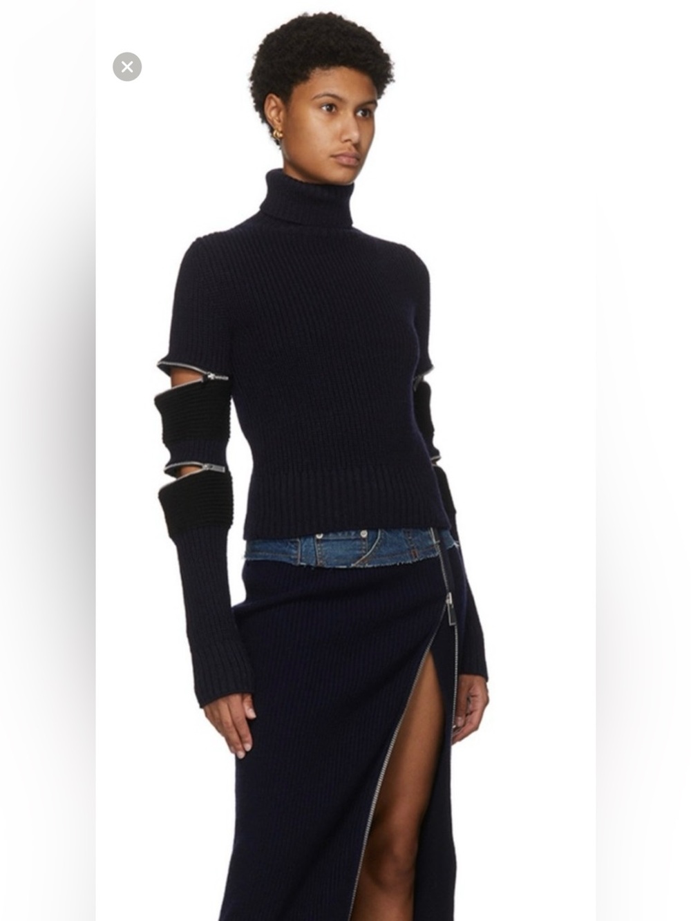 SACAI Zippered Sleeve Sweater